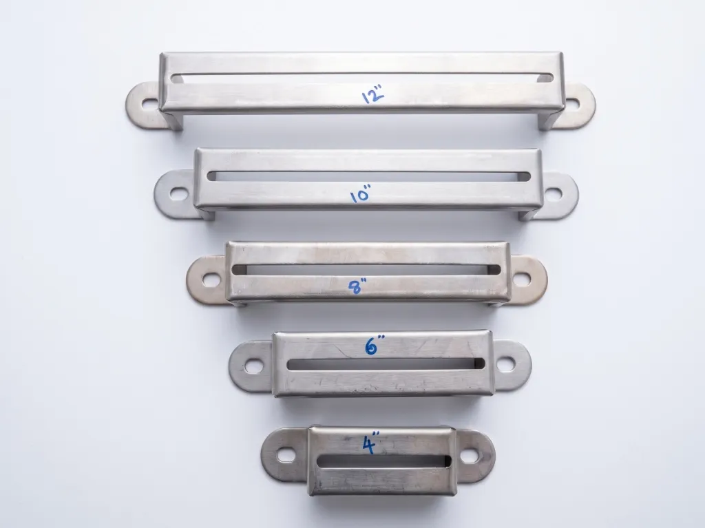 Standard apartment clamp sizes 4, 6, 8, 10, and 12 inches